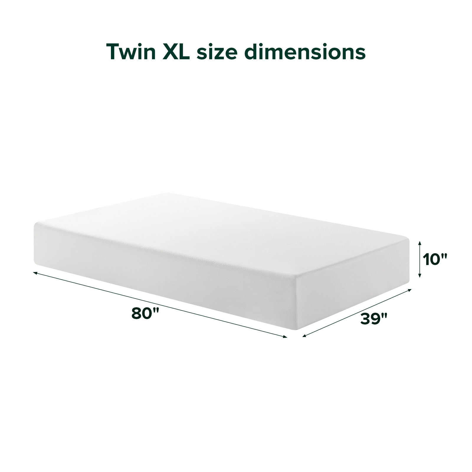  10" Medium Memory Foam Mattress, Extra-long Twin