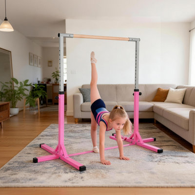Freeport Park Foshee Gymnastics Bar 92-150 cm Height Adjustable for Kids