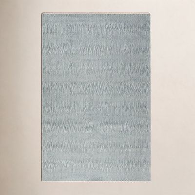 Rita Green Hand-Woven Chevron Wool Rug