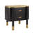 Contemporary 2 Drawers Nightstand With Curved Profile Design, Bedside Table With Exposed Legs, Bed Side Table