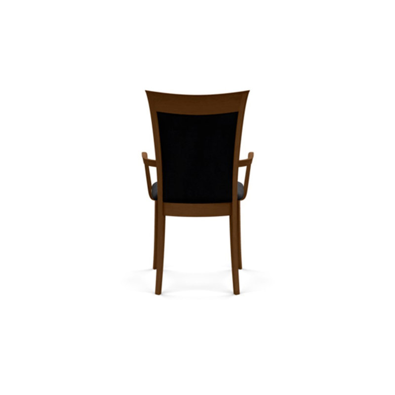 Morgan Upholstered Arm Chair, Saddle Cherry, Microseude Onyx