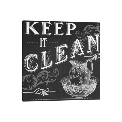 Chalkboard Bath Signs IV by June Erica Vess - Wrapped Canvas Print