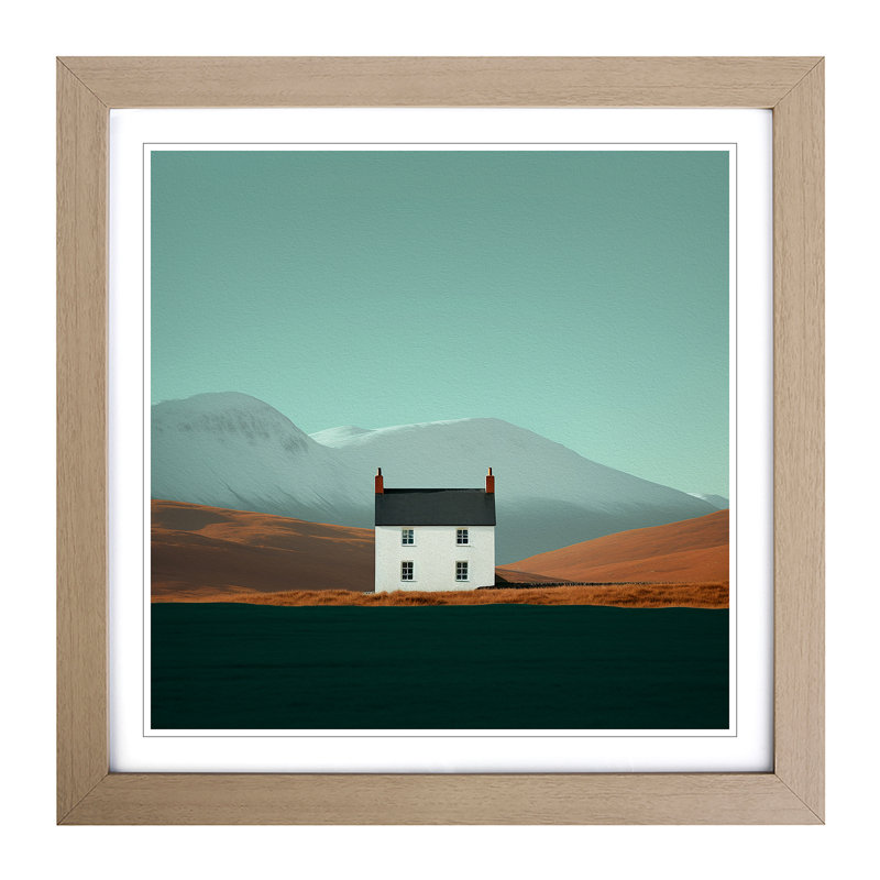Scotland Minimalism Framed Print, Oak