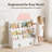 Montessori  3-Tier  Bamboo Kids Bookcase with Drawers-14852905