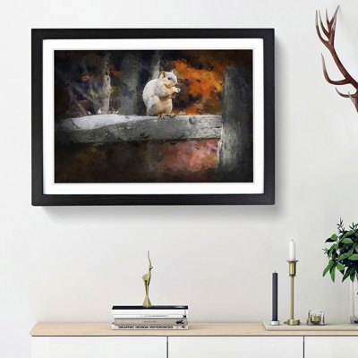 Squirrel by an Autumn Forest in Abstract - Picture Frame Painting Print