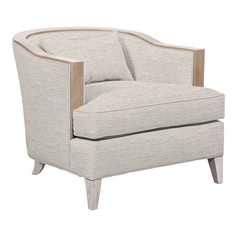 Thom Filicia Home Upholstered Barrel Chair, Dove Gray, Impala Linen Polyester
