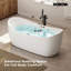 Baignoire tourbillon autoportante en acrylique 71 po x 31 po avec drain et trop-plein en acrylique