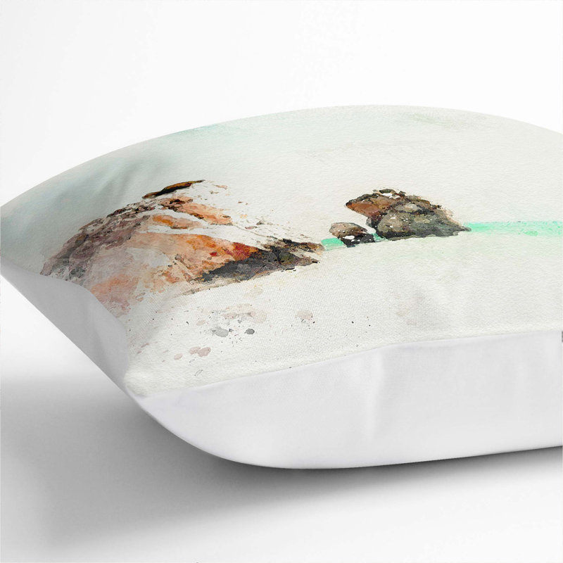 Square Cushion, 40cm H x 40cm W x 15cm D, White