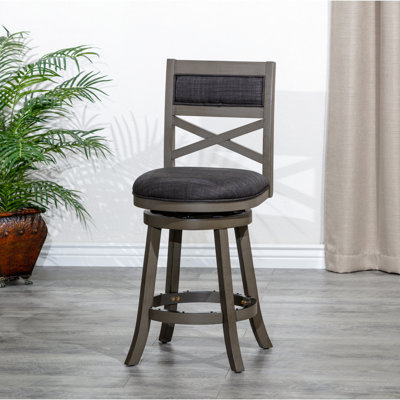 Tabouret de bar de 30 po avec siège en tissu gris anthracite et style élégant
