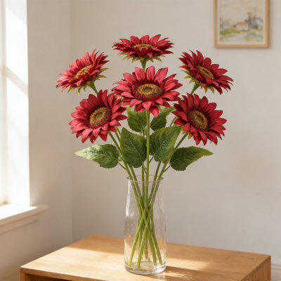 10PCS Artificial Sunflower Flowers 18Inch Long Stem Fake Sunflowers Decoration For Spring Summer Outdoor Home Wedding Baby Shower Birthday Party Decor