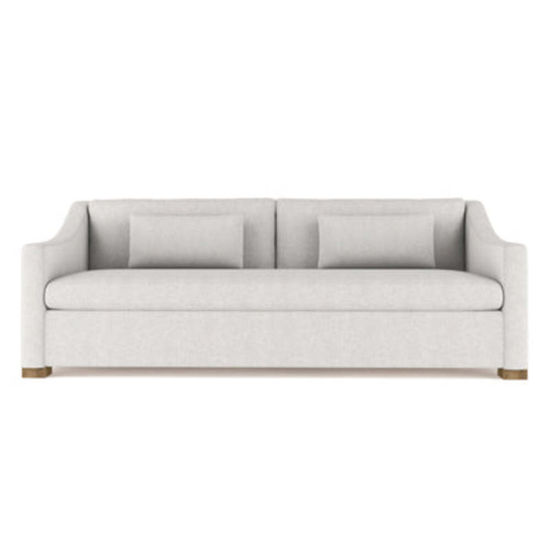 Crosby Slope Arm Sofa, 32.5" H x 96" W x 38" D, Weathered, Plush Velvet Blanc