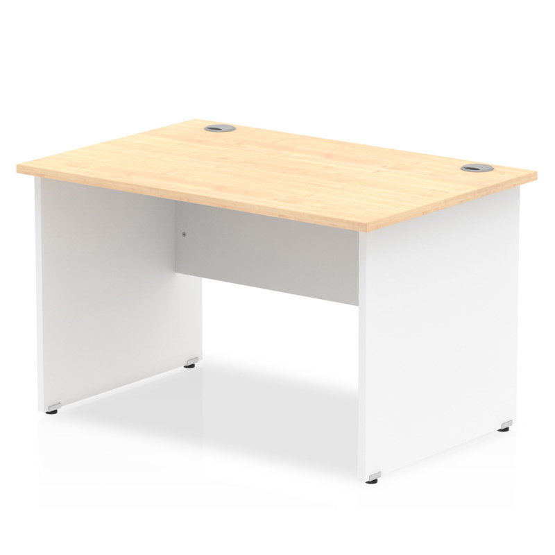 Impulse Computer Desk, 73cm H x 120cm W x 80cm D, White, Maple
