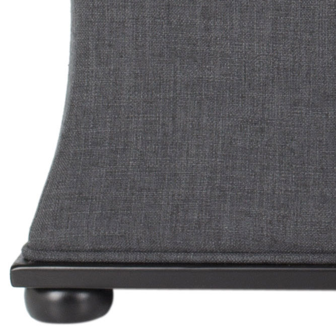 Maiden Linen Blend Upholstered Storage Bench, Gray