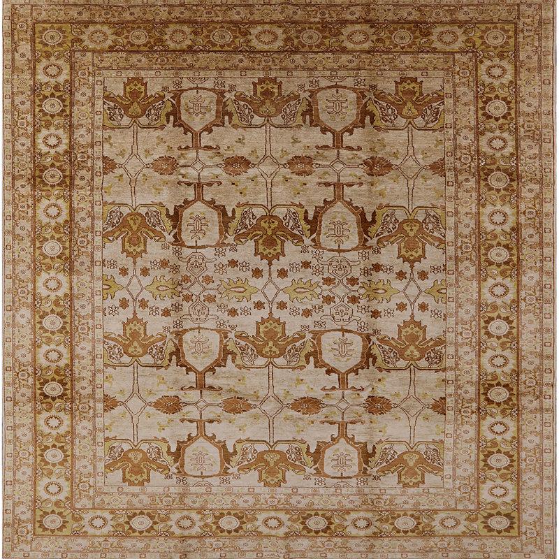 Tapis beige Persea, Carré 7 pi