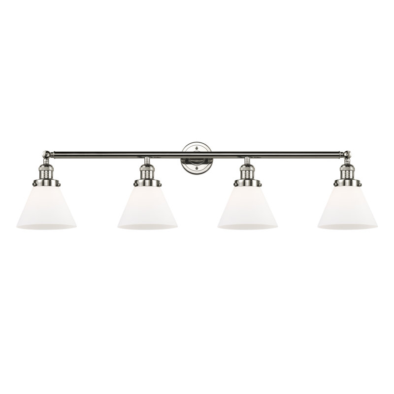 Gebhardt 4 - Light Dimmable Vanity Light, Matte White Cased, Satin Gold, 6 Watt Vinage LED Bulb