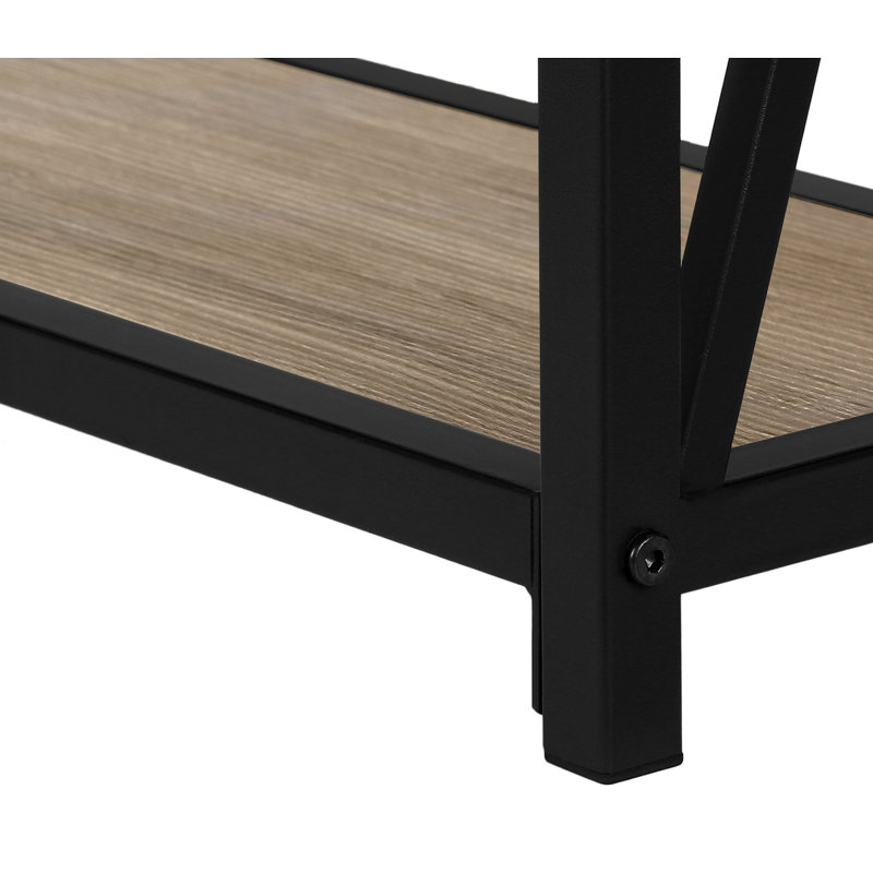 Table d'appoint, console, vestibule, étroit, canapé, stratifié brun, métal noir, contemporain, moderne