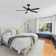 48Inch Black Ceiling Fans With Lights And Remote,48 Inch Ceiling Fan With Adjustable Color Temperature, 6-Speeds Noiseless Revisible Dc Motor For Bedroom, Kitchen, Living Room