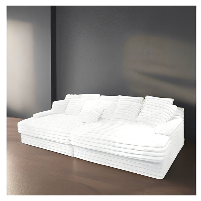 Canapé modulaire surdimensionné avec 3 coussins et 3 coussins, Doré