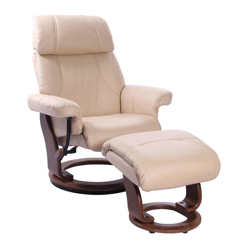 Upholstered Swivel Recliner, Leather Match