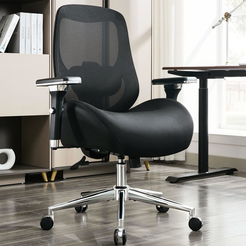 Heavy - Weight Office Chair For Big And Tall, 4D Adjustable , Built In Lumbar Support, Wide Thick Cushion, Breathable Mesh, 8 Hour Work Suitable Tall Computer With Use In Primary Living Space