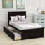 Lit plateforme simple en bois 2 tiroirs avec tête de lit-985179954