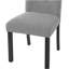 Chaise de salle à manger capitonnée 4 pièces, lin rustique revêtu de pieds en bois d'hévéa noir, chaise d'appoint rembourrée pour la cuisine, la salle à manger, la chambre à coucher, gris