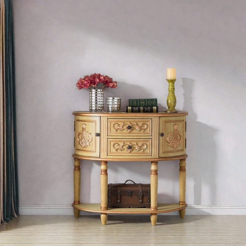 Table de couloir jaune-vert