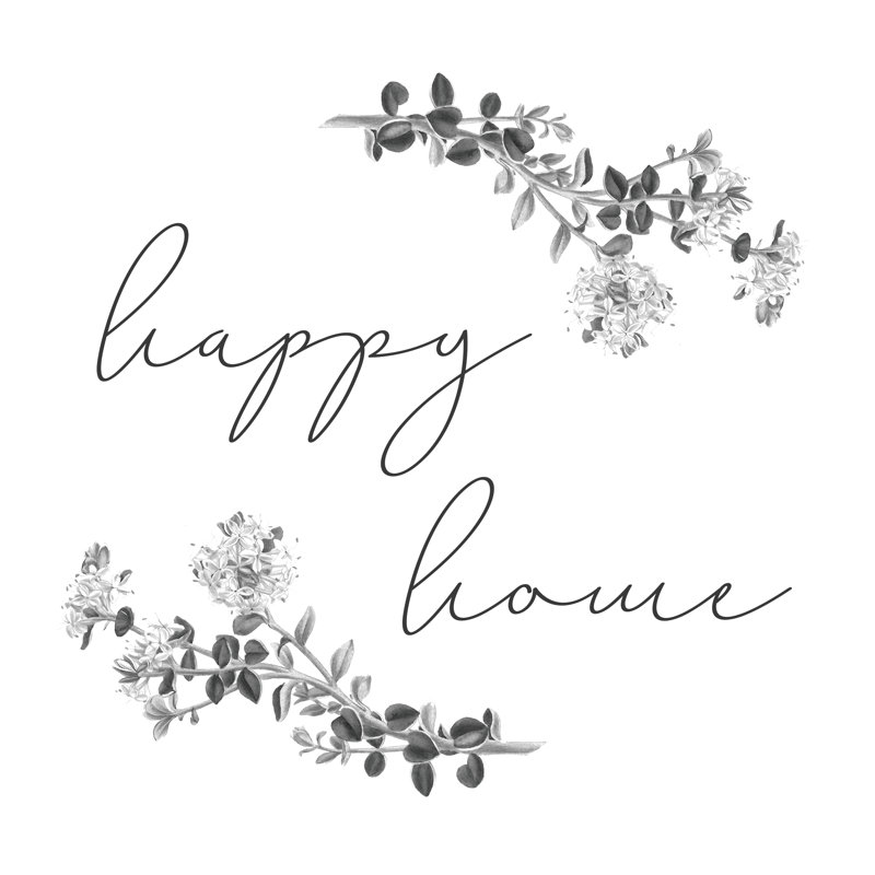 Happy Home Vintage - Wrapped Canvas Print, 30cm H x 30cm W x 3.8cm D