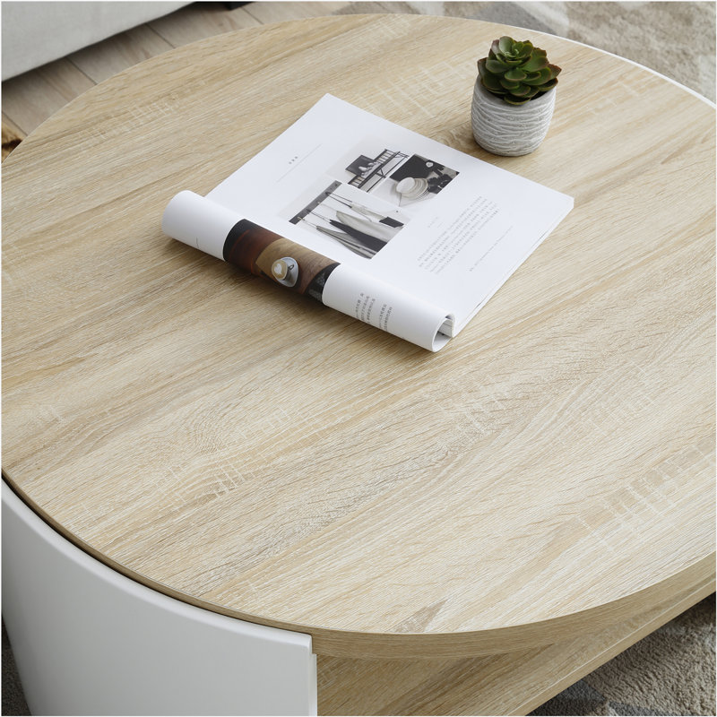 Table basse 31 po à 2 niveaux avec tablette de rangement