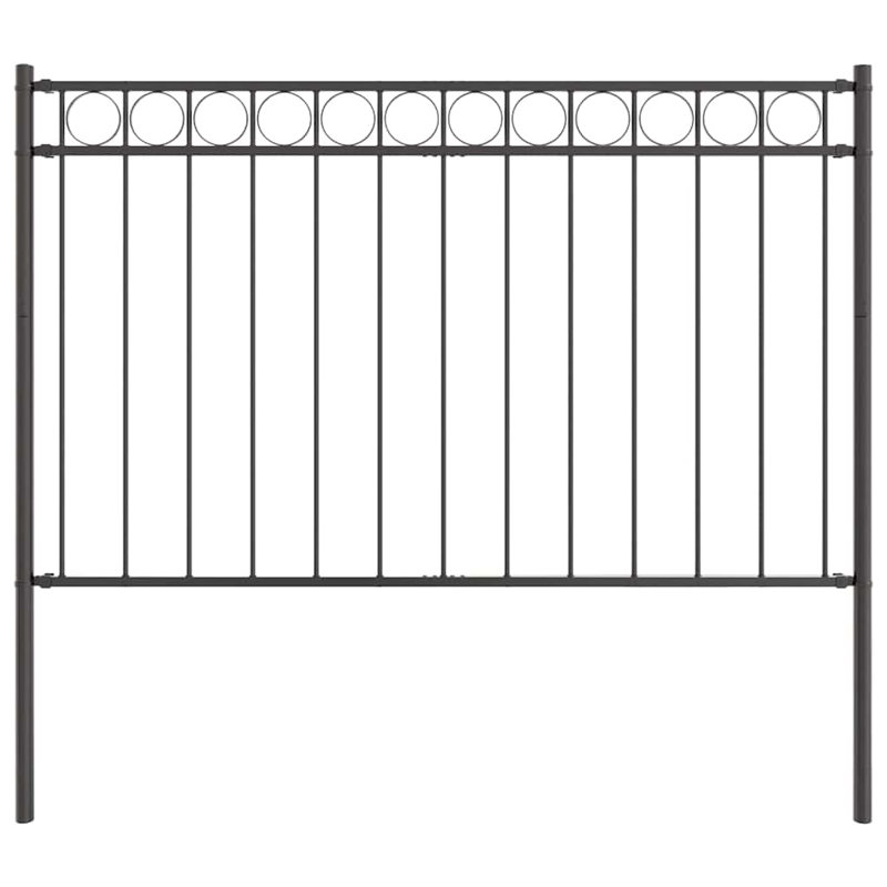 vidaXL Fence Element Grey 66.93 x 51.18 in Steel, 2.63 ft. x 5.58 ft.