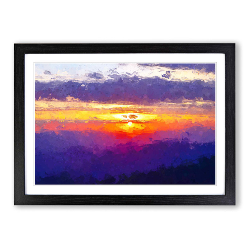 Cloudy Sunset in Abstract - Picture Frame Graphic Art Print, 36cm H x 48cm W x 2cm D, Black Framed