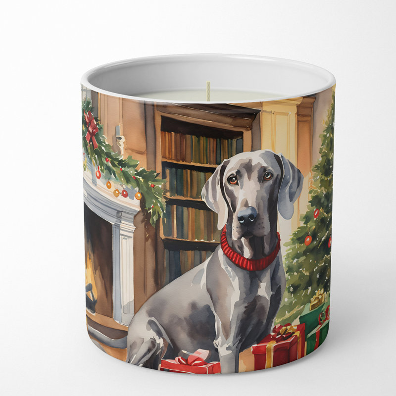Bougie de Noël parfumée avec support en céramique