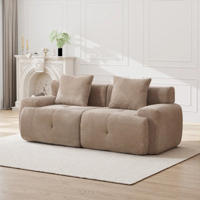 Boneless 74" Loveseat Sofa Comfy Cloud Couch Deep Seat Modern 2 Seater Small Sofa With Pillows, No Sssembly Required For Living Room, Small Spaces