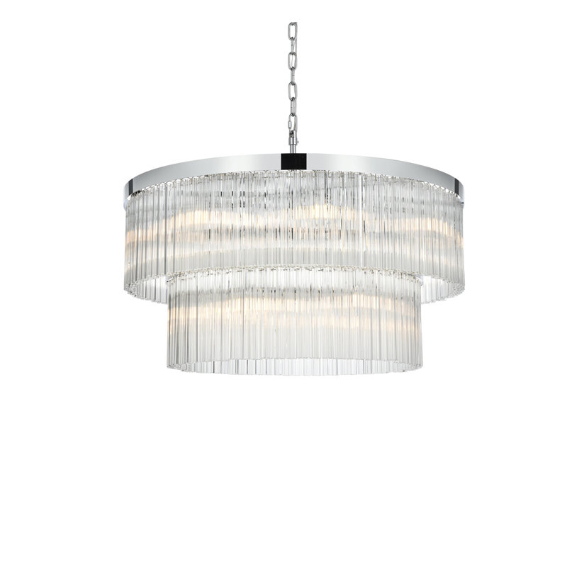 Lu 32 inch Chandelier, Chrome