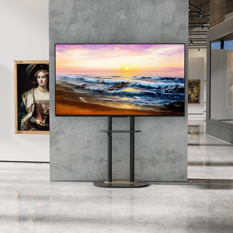 Meuble télé pour support de téléviseur réglable en hauteur de 40 à 75 po, Noir