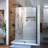 Unidoor 57" W x 72" H Hinged Frameless Shower Door and Fixed Panel with ClearMax Glass Treatment-121912470
