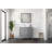 Dark Grey Bath Vanity 36 In. W X 22 In. D, Left Offset And Cultured Marble Top-117978686