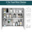 Armoire de salle de bain à miroir, armoire à pharmacie à cadre en acier 24 po x 22 po, rangement mural avec portes doubles