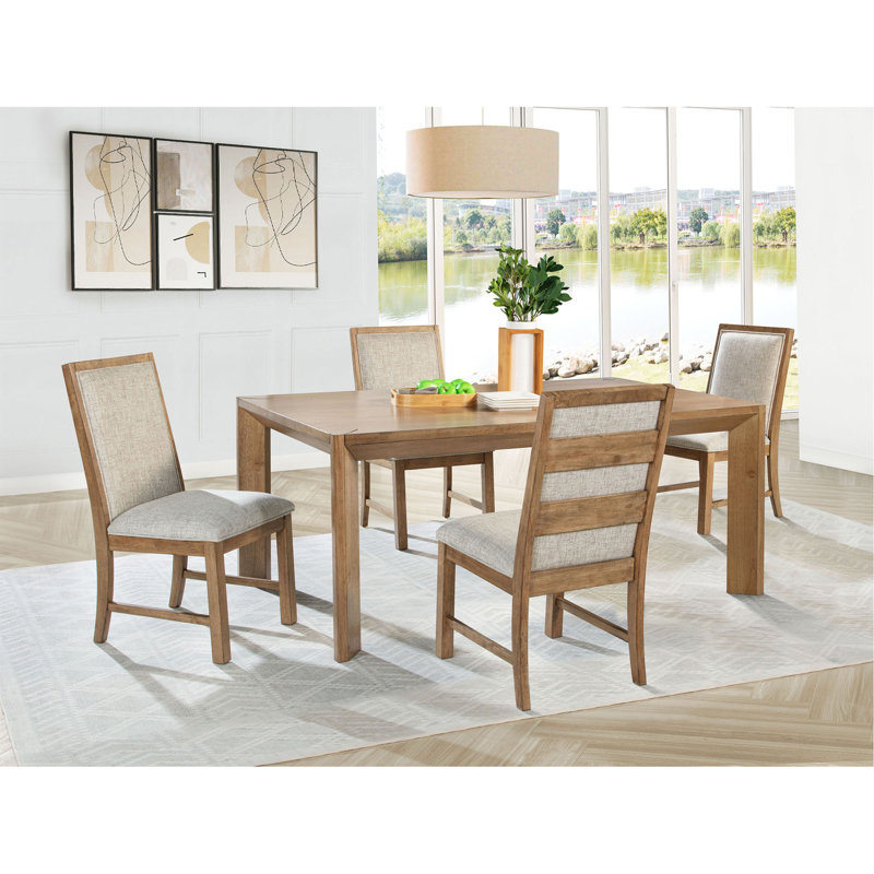 Natural Brown 5-piece Rectangular Dining Set