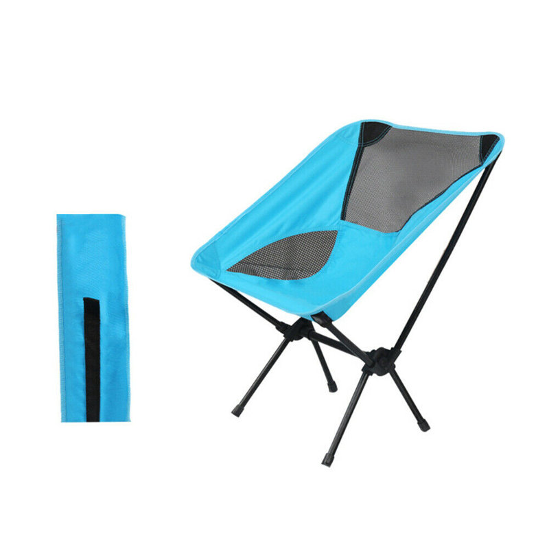 Chaise de camping inclinable Kenneth-James, Bleu / gris