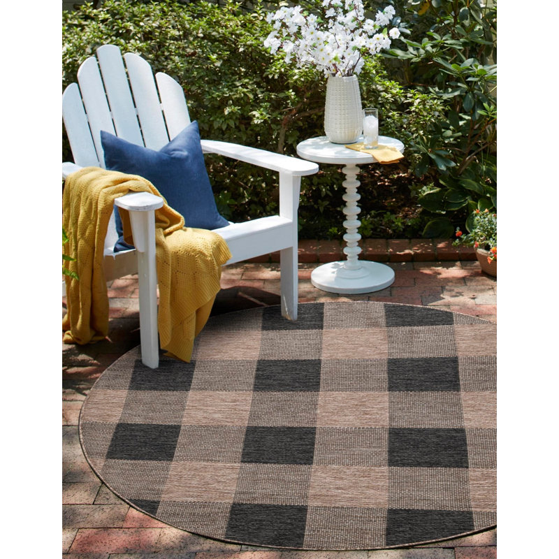 Tapis intérieur / extérieur Borrego , Rond 3 pi 3 po