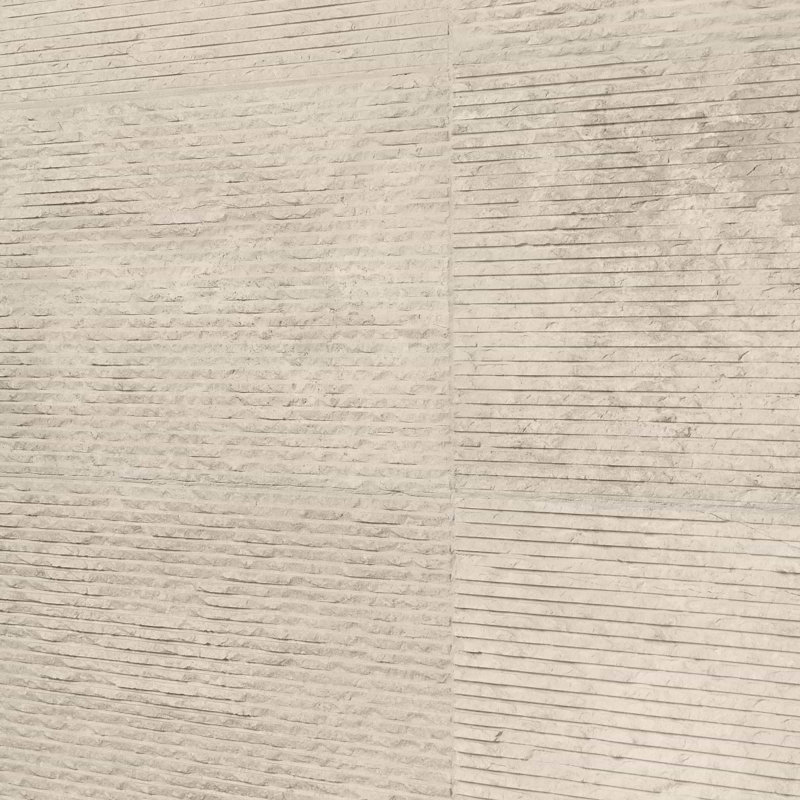 Rakestone 12x24 3D Honed Limestone Stone Tile, Bianco Ice White, Marble, Split Textured