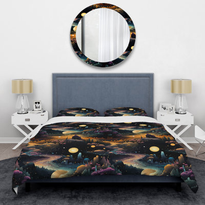 Landscape In Space Pattern Duvet Cover