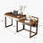 High-quality home office desk, extendable to 70'', retractable L-shaped desk, white waxed wood base
