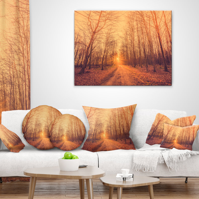 Coussin lombaire «Forest Road into Sunrise»