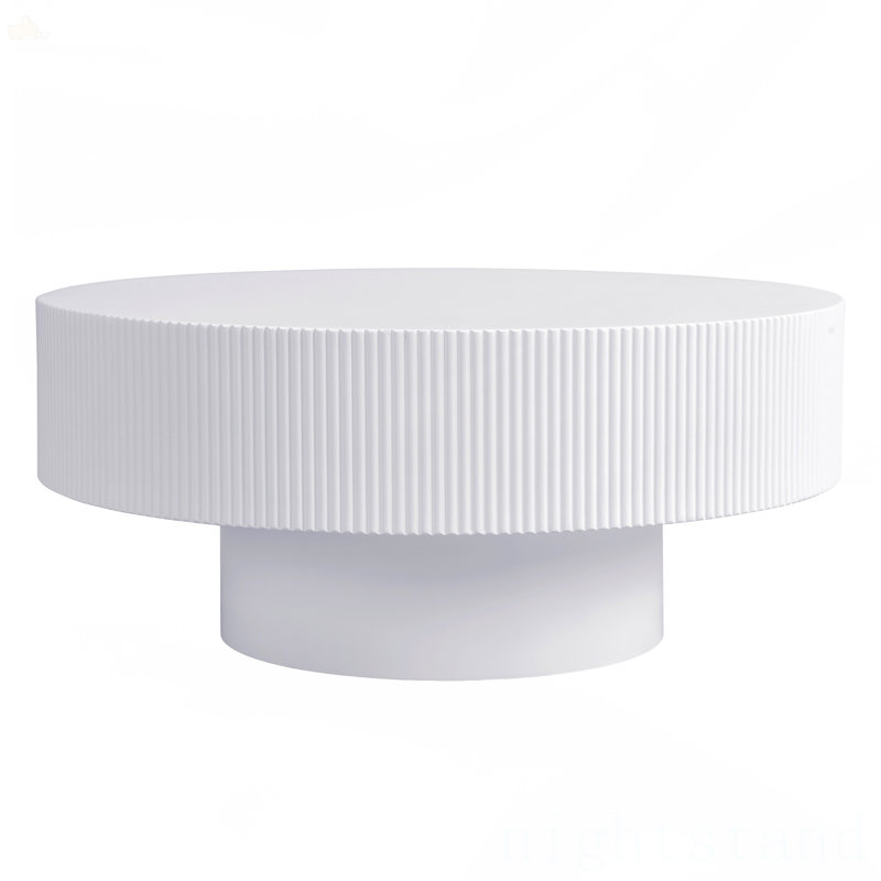Elegant Easy Assembly Round Coffee Table, White