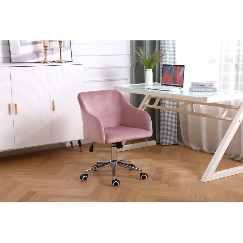 Velvet Task Chair, Pink