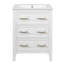 Ensemble de meuble-lavabo sur pied 24 po avec lavabo en céramique, ensemble de meuble-lavabo simple autoportant avec 3 tiroirs, armoire de rangement en bois blanc