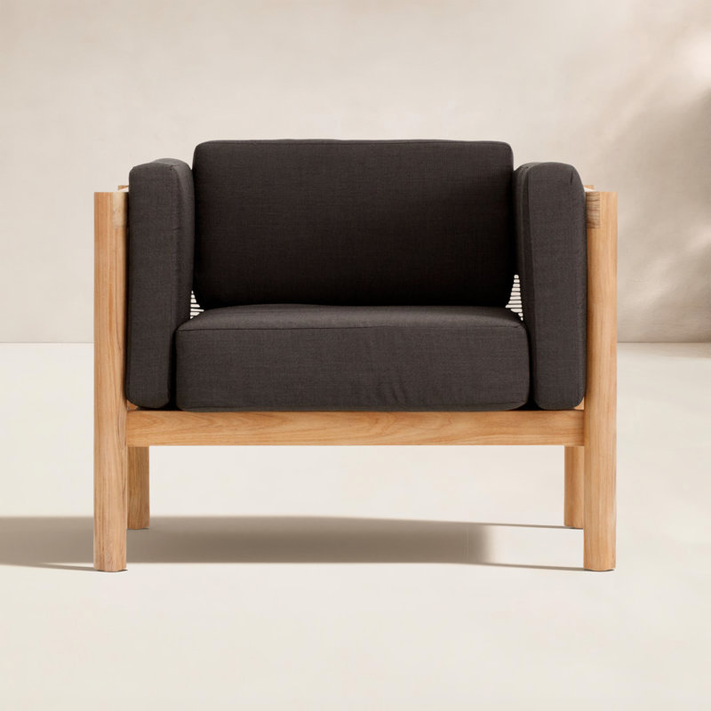 Haven Outdoor Teak Armchair, Sunbrella Coal