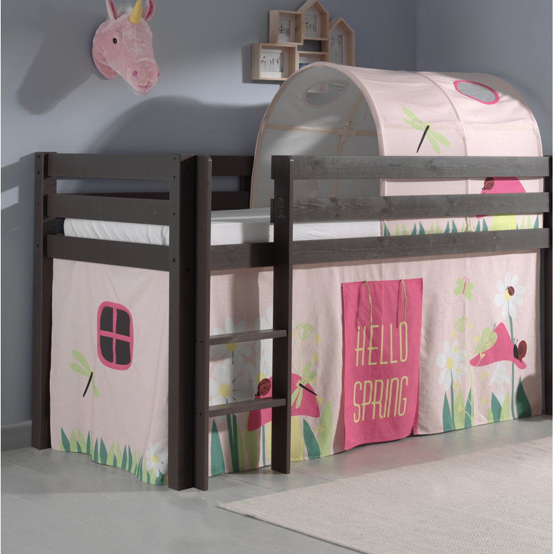 Escalera European Single (90 x 200cm) Mid Sleeper Loft Bed Bed by Vipack, Standard, White